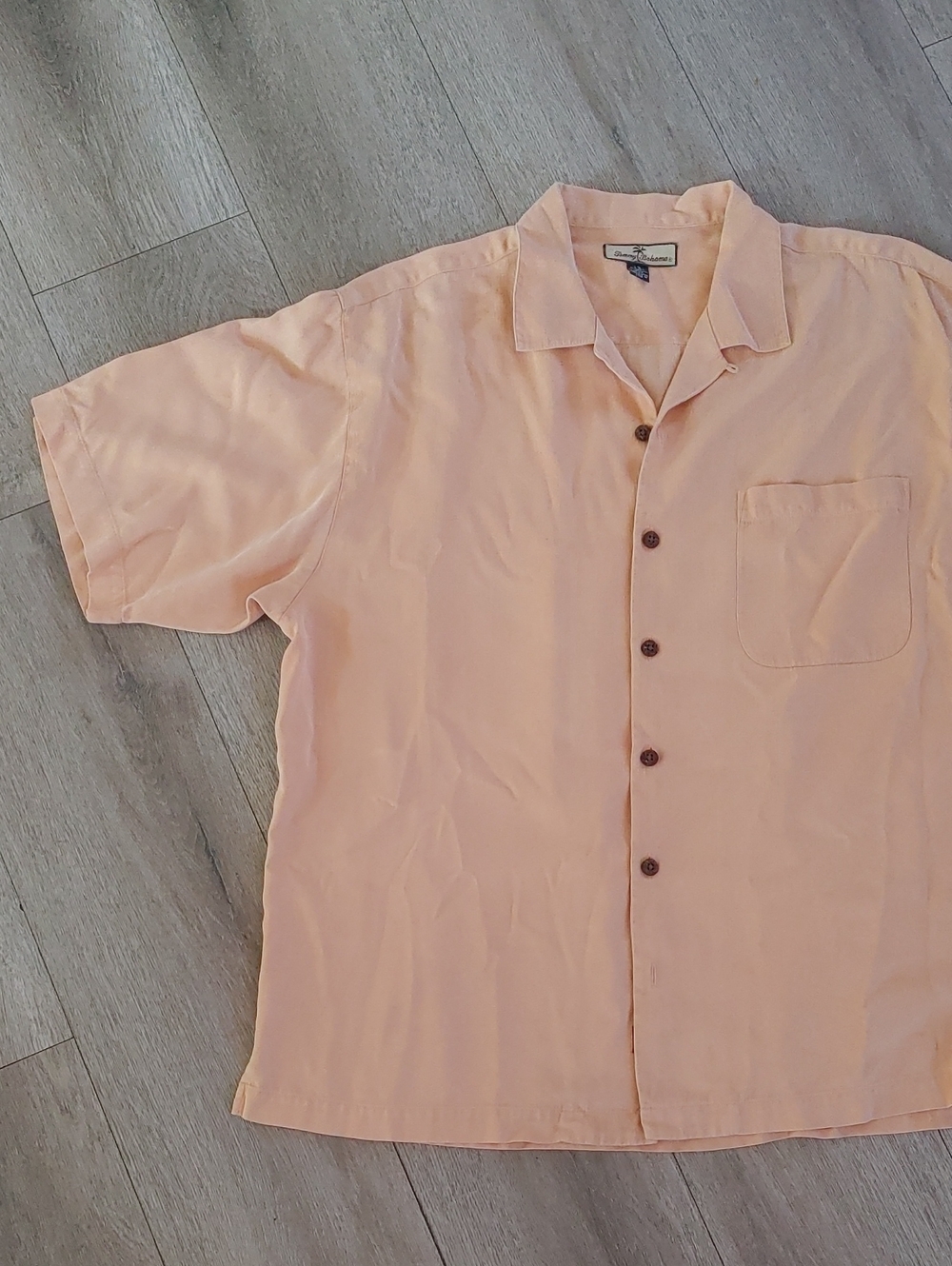 Tommy Bahama Peach l Silk l Size Large